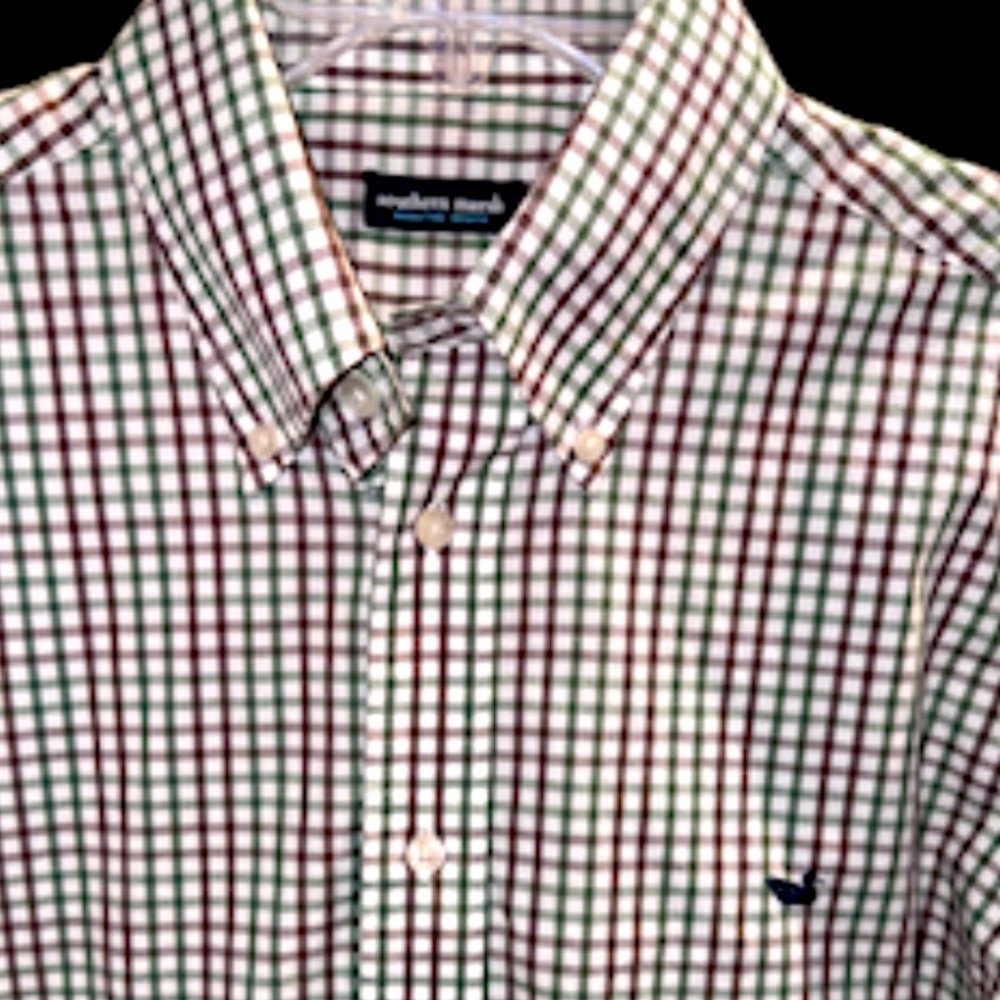 Southern Marsh wrinkle free plaid dress shirt men’s size Large
